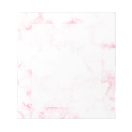 パエレガントスモダンテルピンクと白フェイク大理石 ノートパッド (正面)