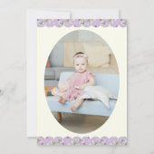 パエレガントダガーリー1歳の誕生日淡い色の薄紫アイボリー 招待状 (裏面)