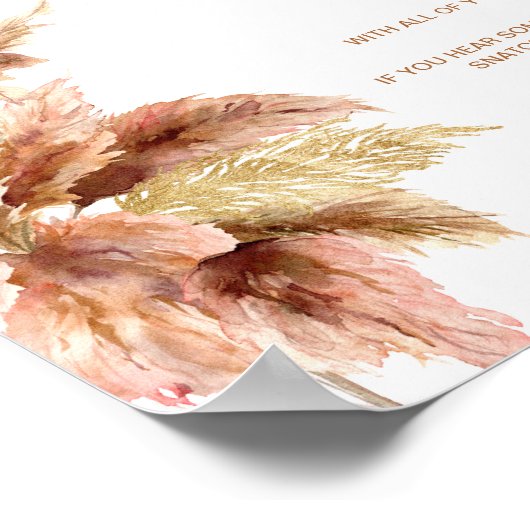 パエレガントンパグラス |リングや輪ゲームブライダルシャワーのサイン ポスター (角)