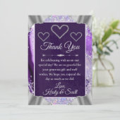 パエレガントープルホフェイクログリッターアゲ結婚ート サンキューカード (スタンド正面)