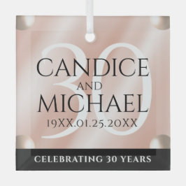 パエレガントール30結婚周年お祝い ガラスオーナメント