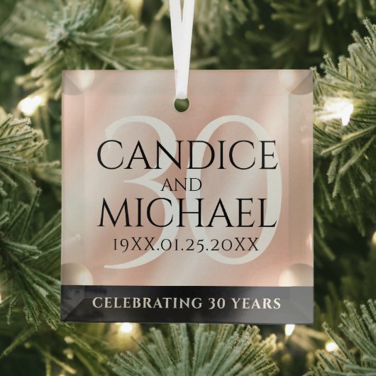 パエレガントール30結婚周年お祝い ガラスオーナメント (インサイチュ)