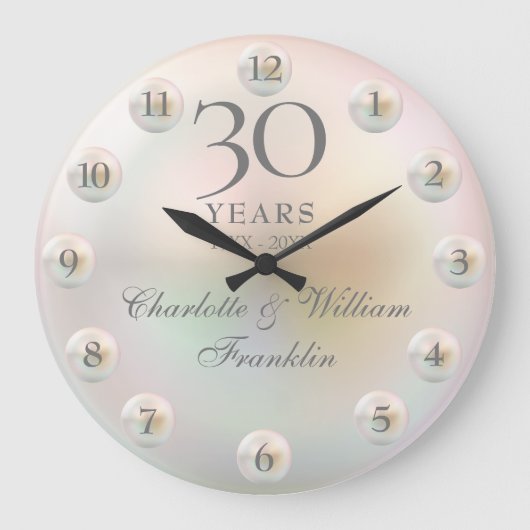 パエレガントール30結婚周年記念 ラージ壁時計 (正面)