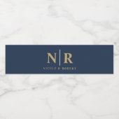 パエレガントー結婚ルのモノグラムパーソナライズされた ペットボトルラベル (シングルラベル)