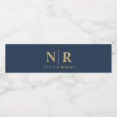 パエレガントー結婚ルのモノグラムパーソナライズされた ペットボトルラベル (シングルラベル)