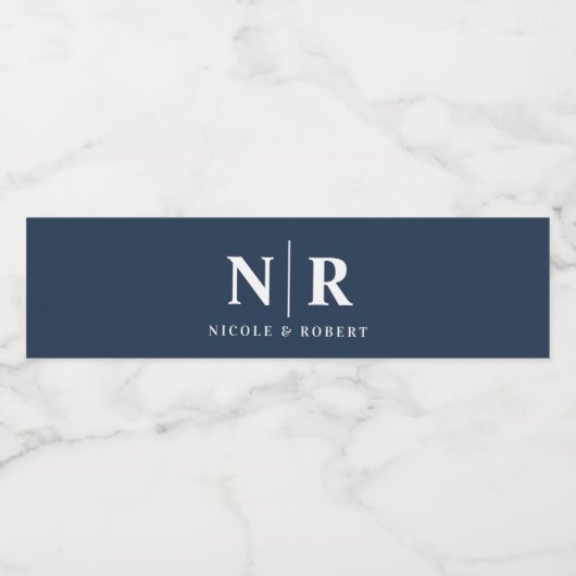 パエレガントー結婚ルのモノグラムパーソナライズされた ペットボトルラベル (シングルラベル)