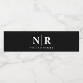 パエレガントー結婚ルのモノグラムパーソナライズされた ペットボトルラベル (シングルラベル)