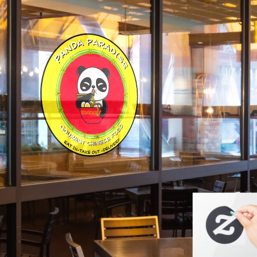 パカスタマイズンダベアーヌードルレ中国のストラン ウィンドウサイン (レストラン窓)