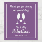 パカスタムール結婚のワインボトルラベル ワインラベル (シングルラベル)