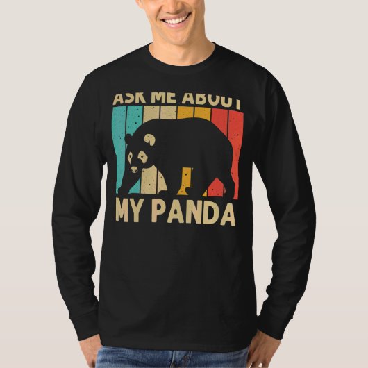 パカッコいいダ女子男性へパンダクマ動物飼育 Tシャツ (正面)
