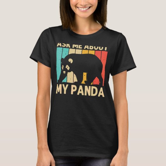 パカッコいいダ女子男性へパンダクマ動物飼育 Tシャツ (正面)