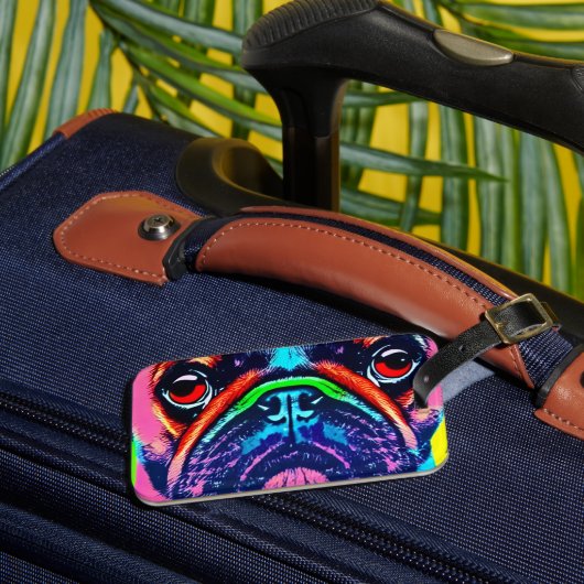 パカラフルグのアートのポップ・アートのポートレート ラゲッジタグ (正面インサイチュ3)