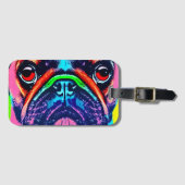 パカラフルグのアートのポップ・アートのポートレート ラゲッジタグ (正面横)