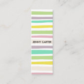 パカラフルステルストライプミニマルカッコいいリスト スキニー名刺 (正面)