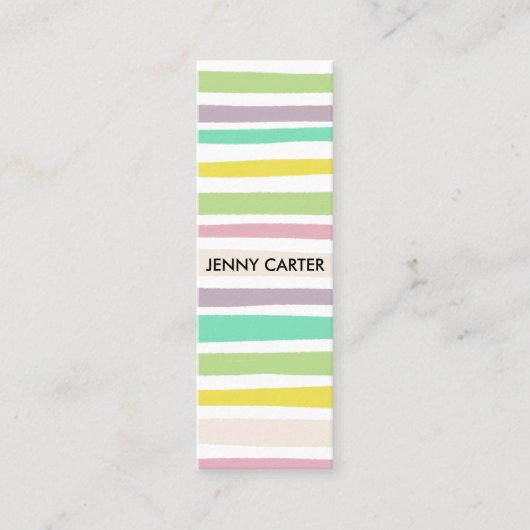 パカラフルステルストライプミニマルカッコいいリスト スキニー名刺 (正面)