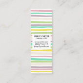 パカラフルステルストライプミニマルカッコいいリスト スキニー名刺 (裏面)