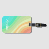 パカラフルステル波のパタパーソナライズされたーン ラゲッジタグ (正面横)