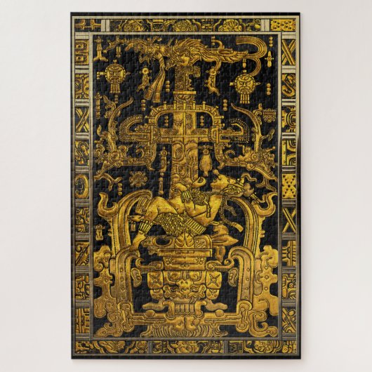 パカルの墓 – 金ゴールドパレンケ宇宙飛行士 ジグソーパズル (縦)