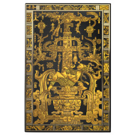 パカルの墓 – 金ゴールドパレンケ宇宙飛行士 メタルプリント