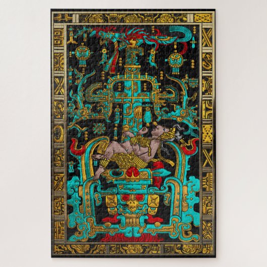 パカル素晴らしの墓の蓋 – パレンケ宇宙飛行士 ジグソーパズル (縦)