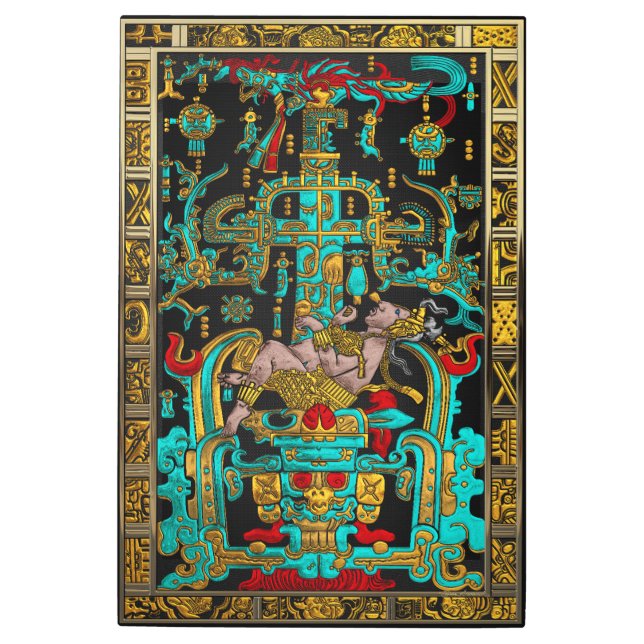 パカル素晴らしの墓の蓋 – パレンケ宇宙飛行士 メタルプリント (正面)