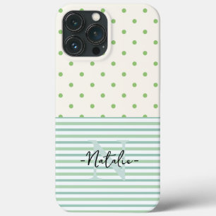 パガーリースモノグラムのかわいらしステルL緑 iPhone 13 PRO MAXケース