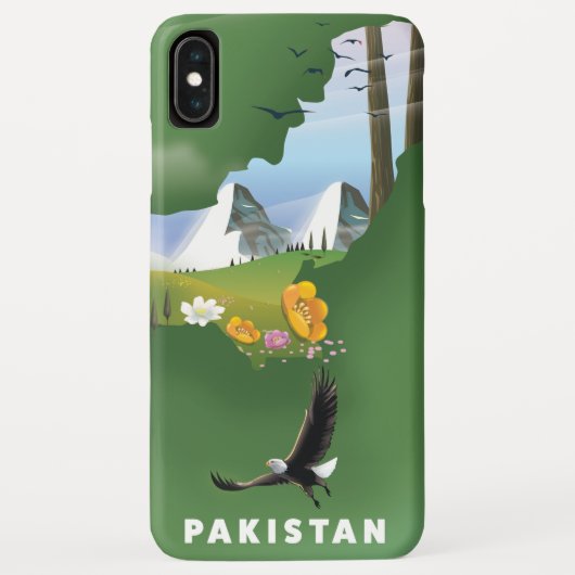 パキスタンのイラスト入りの旅行地図 Case-Mate iPhoneケース (裏面)