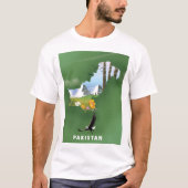パキスタンのイラスト入りの旅行地図 Tシャツ (正面)