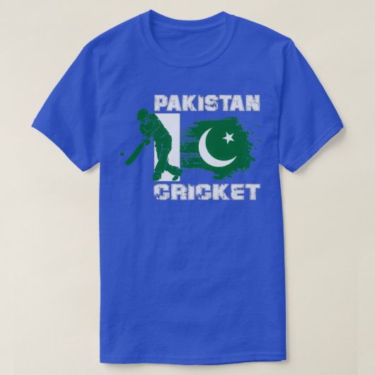パキスタンのクリケット選手の国旗のシール Tシャツ (デザイン正面)