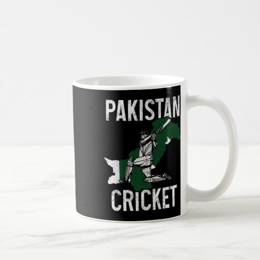 パキスタンのクリケット選手 パキスタンの国旗 誇り ヴィンテージ コーヒーマグカップ (右)