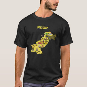 パキスタンのシンボル文化と土地の地図 Tシャツ