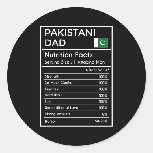 パキスタンのパパ栄養事実父の日 ラウンドシール (正面)