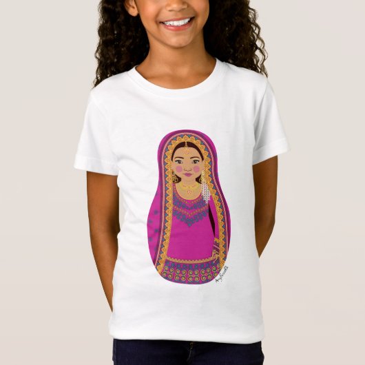 パキスタンのマトリヨシュカガールズ Tシャツ (正面)