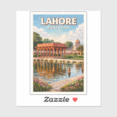 パキスタンのラホール庭園イラスト旅行アート シール (シート)