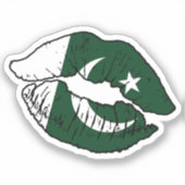 パキスタンの口紅の愛国旗 シール (正面)