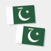 パキスタンの国旗が付いた名札 バッジ (正面＆裏面)