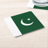 パキスタンの国旗 スクエアペーパーコースター (アングル)