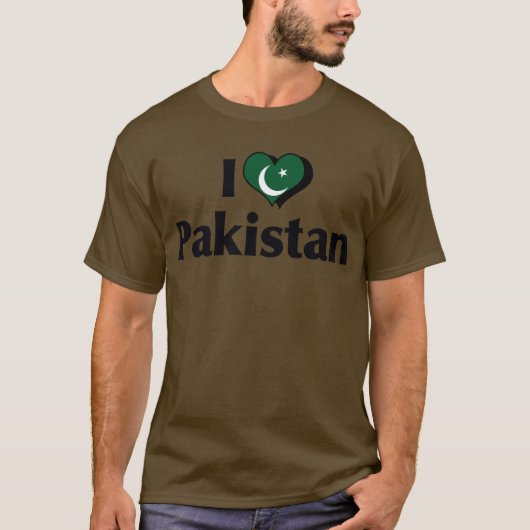 パキスタンの国旗Tシャツ大好き Tシャツ (正面)
