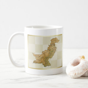 パキスタンの旗 + 地図のマグ コーヒーマグカップ
