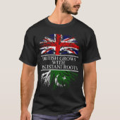 パキスタンの根のパキスタン国旗で育てられた英国 Tシャツ (正面)