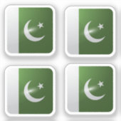 パキスタンの正方形の光沢フラグ シール (正面)