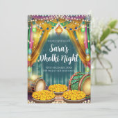 パキスタンの結婚式の招待&デジタルメヘンディ招待状 招待状 (スタンド正面)