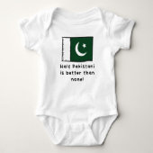 パキスタン人の半分がパキスタン人の半分よりもおもしろい良い ベビーボディスーツ (正面)