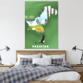 パキスタン図解入りの、写真付きのの旅行地図。 キャンバスプリント (インサイチュ (寝室))