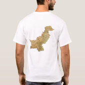 パキスタン国旗と地図Tシャツ Tシャツ (裏面)