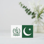 パキスタン国旗と州エンブレム、パキスタン国旗 名刺 (スタンド正面)