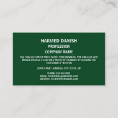 パキスタン国旗と州エンブレム、パキスタン国旗 名刺 (裏面)