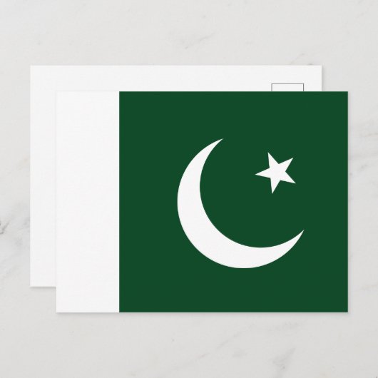 パキスタン国旗のはがき ポストカード (正面/裏面)