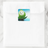 パキスタン国旗のアート.jpg スクエアシール (バッグ)