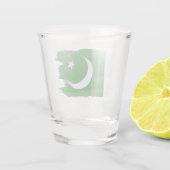 パキスタン国旗のブラシのストローク、国旗 ショットグラス (裏面)